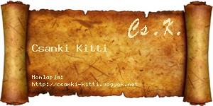 Csanki Kitti névjegykártya
