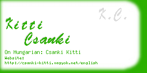 kitti csanki business card